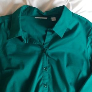 New York & Co. Women's Blouse Hunter Green